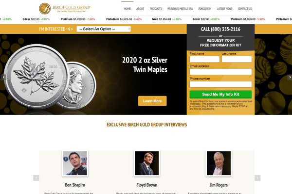 Birch Gold Group website